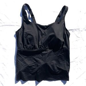 Lands’ End Tankini Swimsuit Top Womens 20W Black